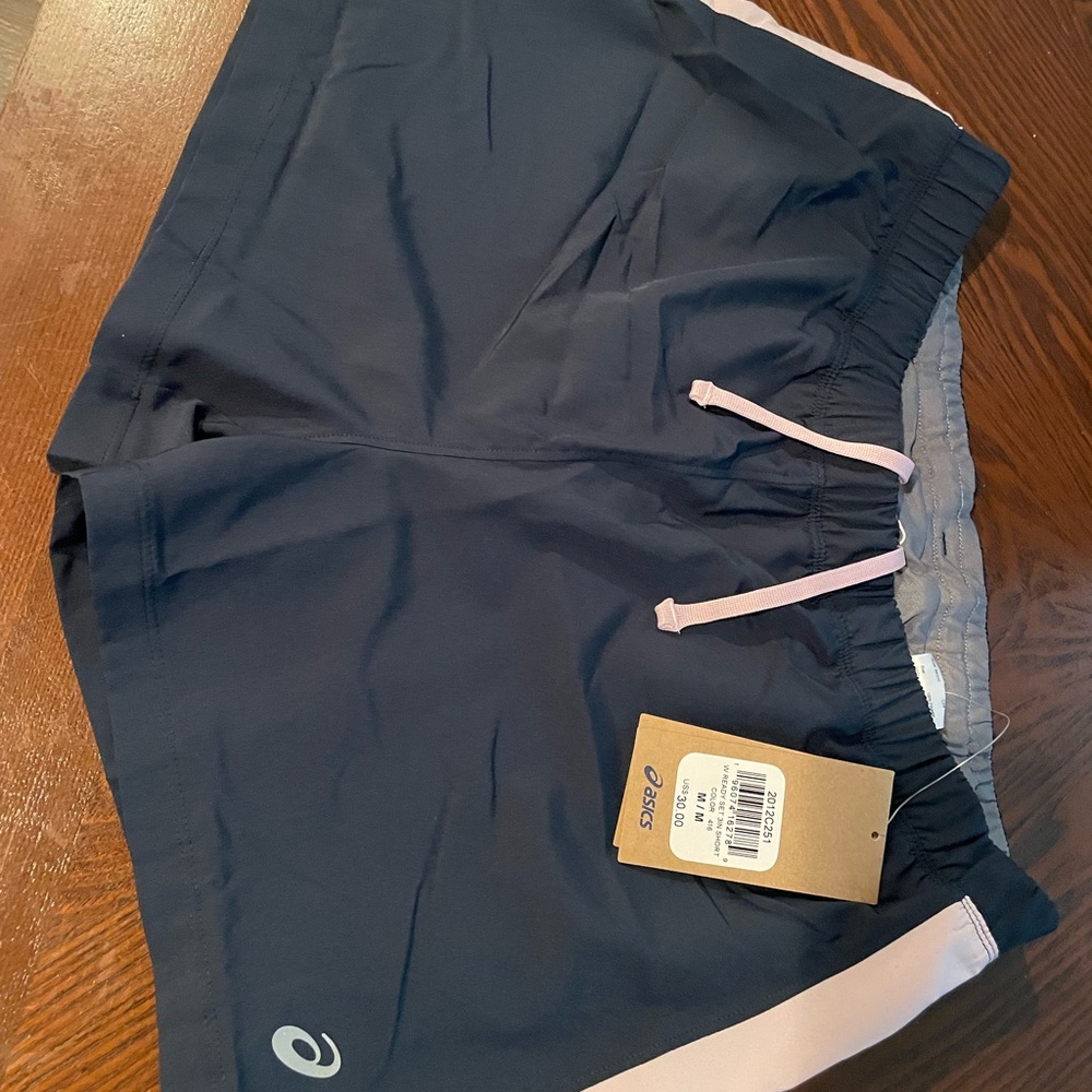 Asics Blue and Pink Athletic Shorts Lightweight Performance